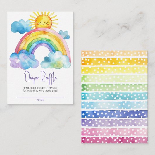 水彩虹おむつラッフル エンクロージャーカード (正面/裏面)