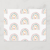 水彩虹とハート誕生発表 インビテーションポストカード