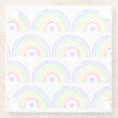 水彩虹とハート ガラスコースター (裏面)