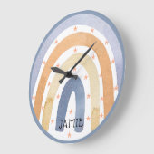 水彩虹と星パーソナライズされた ラージ壁時計 (傾斜)