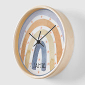 水彩虹と星パーソナライズされた 壁時計 (傾斜)