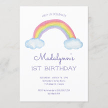 水彩虹と雨滴子供の誕生日