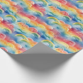 水彩虹と雲 ラッピングペーパー (角)