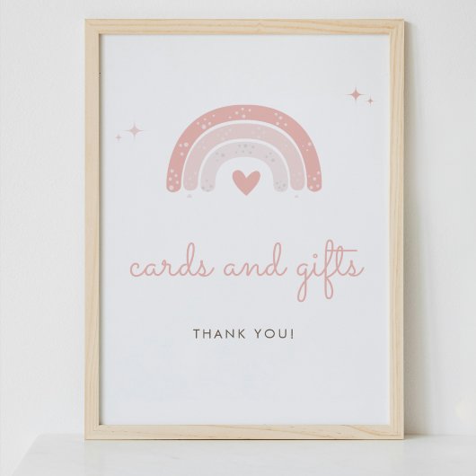 水彩虹のカードとギフトサイン ポスター