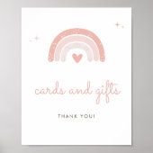 水彩虹のカードとギフトサイン ポスター (正面)