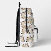 水彩虹のジャングルアニマルズ名前をカスタムする プリントバックパック (左)