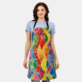 水彩虹のステンドグラス エプロン