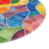 水彩虹のステンドグラス カッティングボード (角)