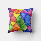 水彩虹のステンドグラス クッション (裏面)