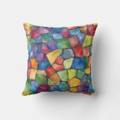 水彩虹のステンドグラス クッション (裏面)