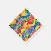 水彩虹のステンドグラス スタンダードカクテルナプキン (角)