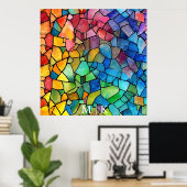 水彩虹のステンドグラス ポスター (ホームオフィス)