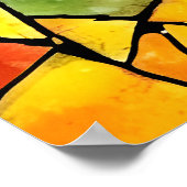 水彩虹のステンドグラス ポスター (角)