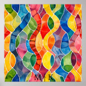 水彩虹のステンドグラス ポスター (正面)