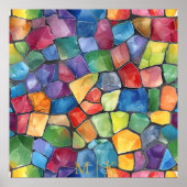 水彩虹のステンドグラス ポスター (正面)