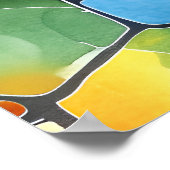 水彩虹のステンドグラス ポスター (角)