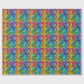 水彩虹のステンドグラス ラッピングペーパー (フラット)