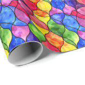 水彩虹のステンドグラス ラッピングペーパー (ロールコーナー)