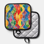 水彩虹のステンドグラス 鍋敷き (正面/裏面)