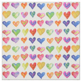 水彩虹のハート ファブリック (見本)