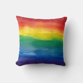 水彩虹の投げクッション クッション