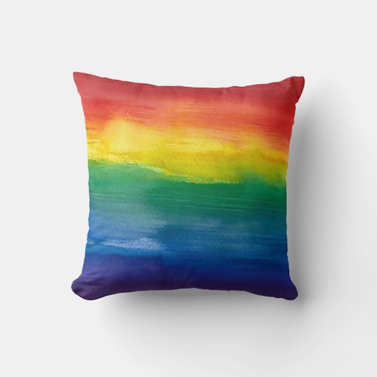 水彩虹の投げクッション クッション (正面)