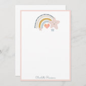 水彩虹の星カスタムキッズステーショナリー ノートカード (正面/裏面)