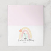 水彩虹の最初の誕生日パーティー プレイスカード (外部開封)