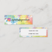 水彩虹の模様ソーシャルメディア スキニー名刺 (正面/裏面)