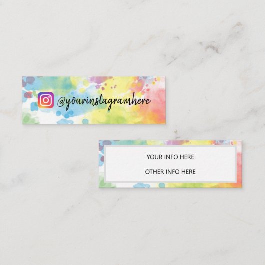 水彩虹の模様ソーシャルメディア スキニー名刺 (正面/裏面)