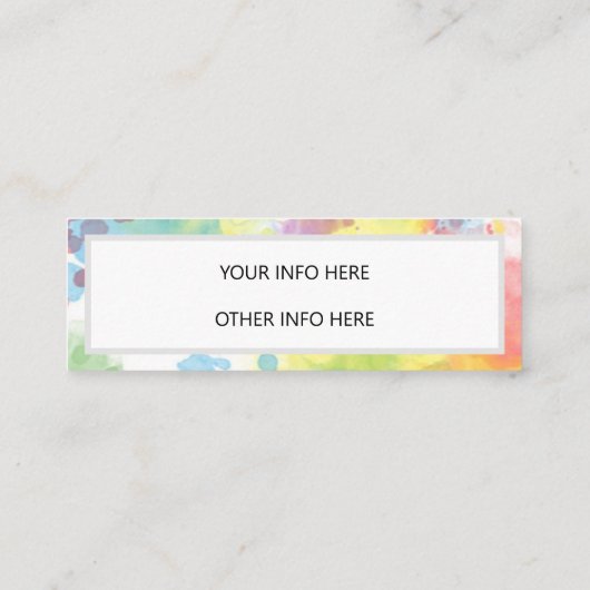 水彩虹の模様ソーシャルメディア スキニー名刺 (裏面)