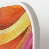 水彩虹の渦巻きカラフルモノグラム ピックルボールラケット (左詳細)