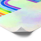 水彩虹の背景子供部屋ポスター ポスター (角)