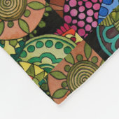 水彩虹の色曼荼羅 フリースブランケット (角)