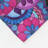 水彩虹の色曼荼羅 フリースブランケット (角)