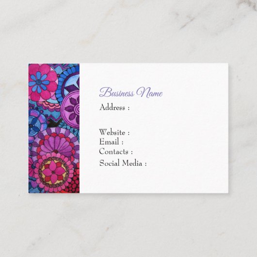 水彩虹の色曼荼羅 名刺 (裏面)