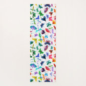 水彩虹の蝶のパーソナライズされた子 ヨガマット (裏面)