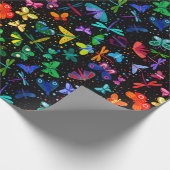 水彩虹の蝶キッズ ラッピングペーパー (角)