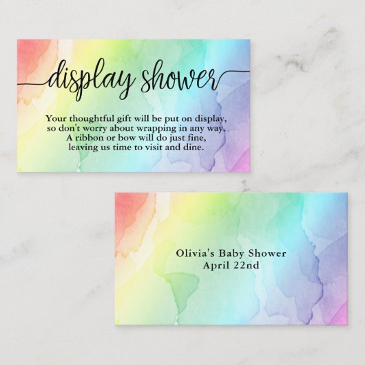 水彩虹の表示シャワー挿入カード 名刺 (正面/裏面)