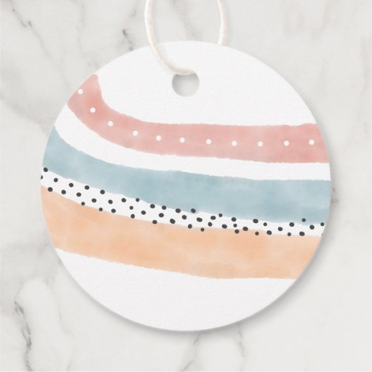 水彩虹の赤ちゃんシャワーありがとうギフトラベル フェイバータグ (裏面)