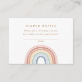 水彩虹の赤ちゃんシャワーおむつラッフルエンクロ エンクロージャーカード (正面)