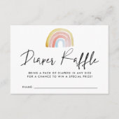 水彩虹の赤ちゃんシャワーおむつラッフルカード エンクロージャーカード (正面)