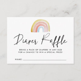 水彩虹の赤ちゃんシャワーおむつラッフルカード エンクロージャーカード