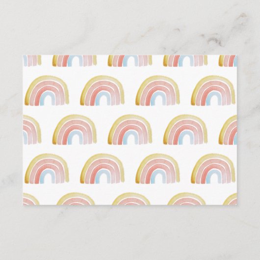 水彩虹の赤ちゃんシャワーおむつラッフルカード エンクロージャーカード (裏面)