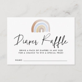 水彩虹の赤ちゃんシャワーおむつラッフルカード エンクロージャーカード