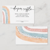 水彩虹の赤ちゃんシャワーおむつラッフル エンクロージャーカード (正面/裏面)