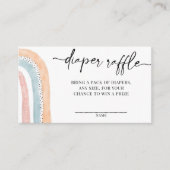 水彩虹の赤ちゃんシャワーおむつラッフル エンクロージャーカード (正面)