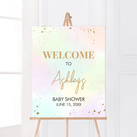 水彩虹の赤ちゃんシャワーへようこそ ポスター