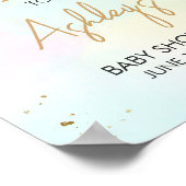 水彩虹の赤ちゃんシャワーへようこそ ポスター (角)