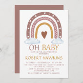 水彩虹の赤ちゃんシャワーシャワー 招待状 (正面/裏面)